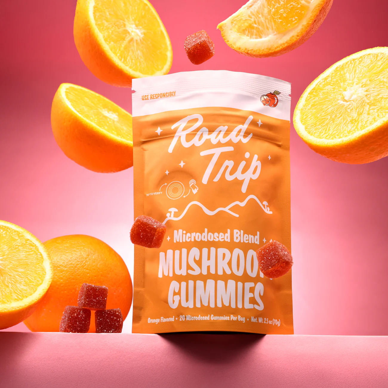 Road Trip - MICRODOSED Gummies + Functional Mushrooms - Orange - Image 2
